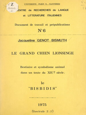cover image of Le grand chien Lionsinge